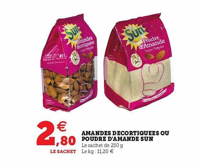 Amandes Décortiquées Ou Poudre D'amande Sun