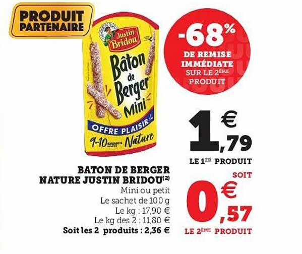 bâton de berger nature justin bridou