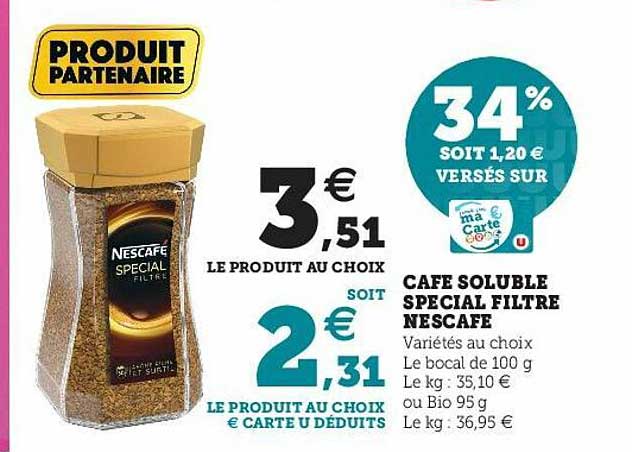 Café Soluble Spécial Filtre Nescafé