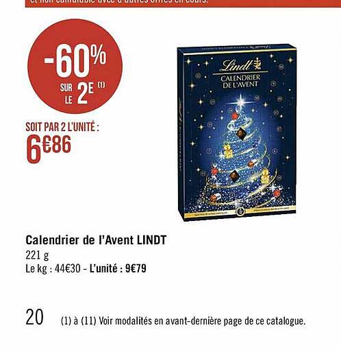 calendrier de l'avent lindt
