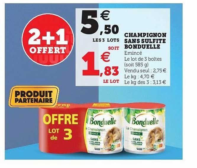 champignon sans sulfite bonduelle