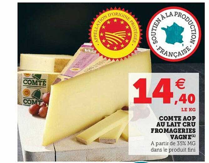 comte aop au lait cru fromageries vagne
