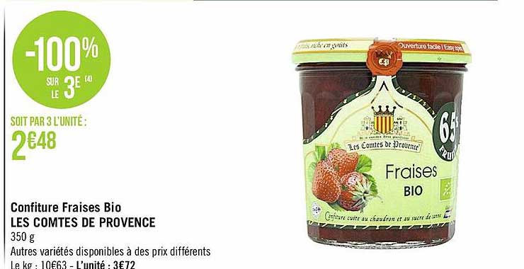 confiture fraises bio les comtes de provence