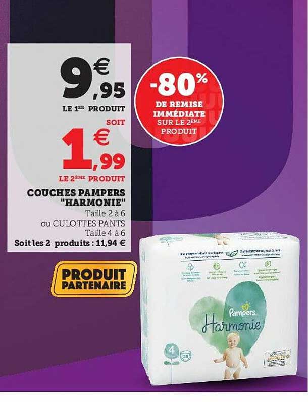 Couches Pampers "harmonie"