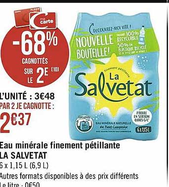 eau minérale finement pétillante la salvetat