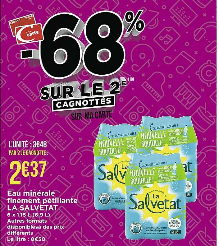 eau minérale finement pétillante la salvetat