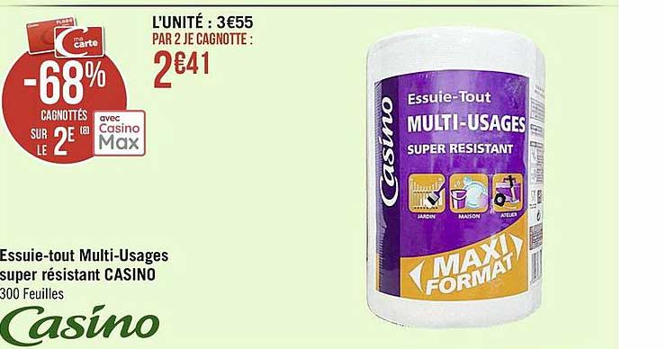essuie-tout multi-usages super résistant casino