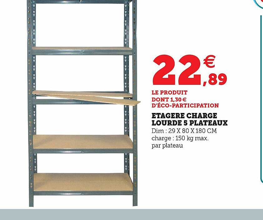 étagère charge lourde 5 plateaux