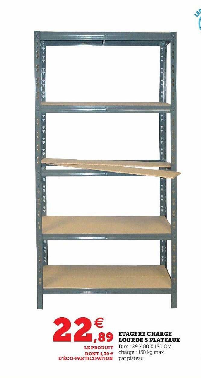 étagère charge lourde 5 plateaux