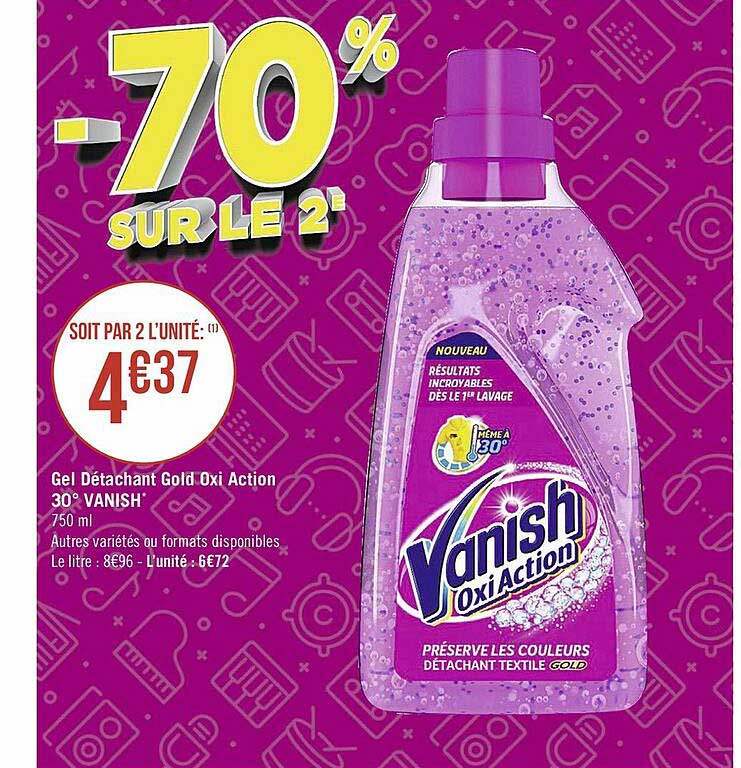 gel détachant gold oxi action 30° vanish