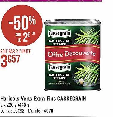 haricots verts extra-fins cassegrain