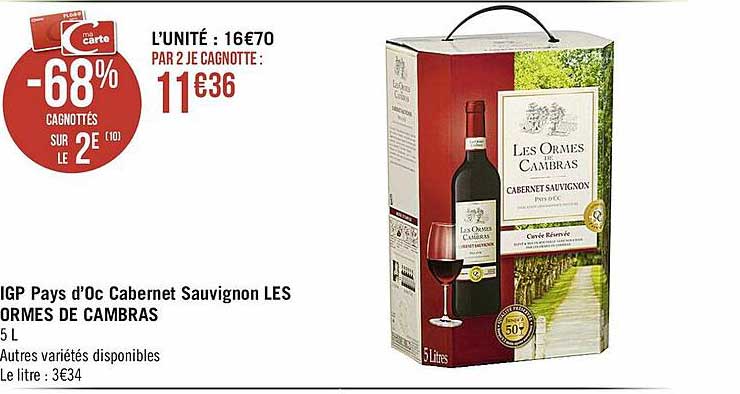 Igp Pays D'oc Cabernet Sauvignon Les Ormes De Cambras