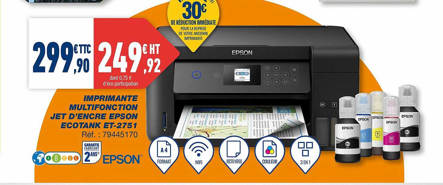 imprimante multifonction jet d'encre epson ecotank et-2751