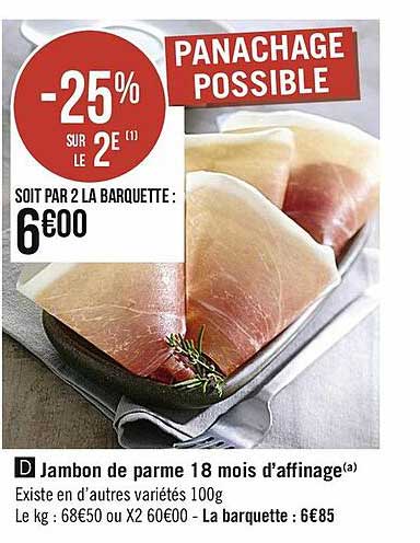 jambon de parme 18 mois d'affinage