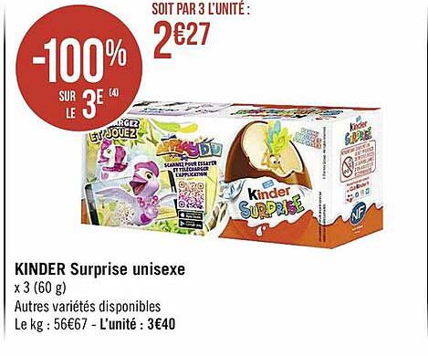 kinder surprise unisexe