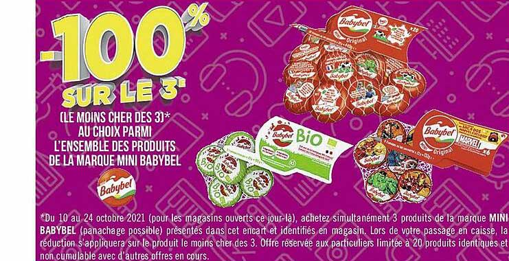 l'ensemble des produits de la marque mini babybel