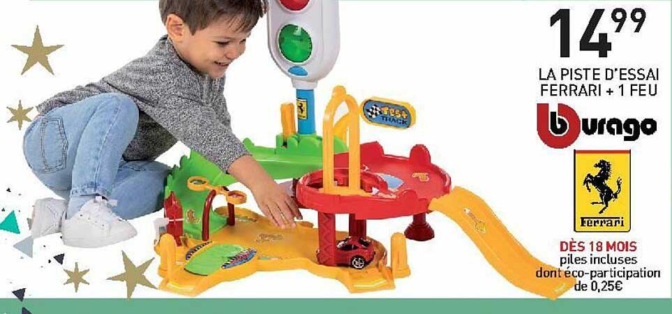 la piste d'essai ferrari + 1 feu burago