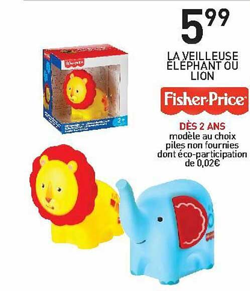 la veilleuse éléphant ou lion fisher-price