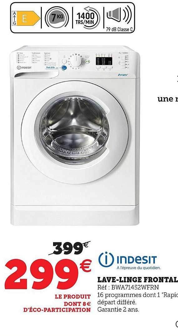 lave-linge frontal indesit