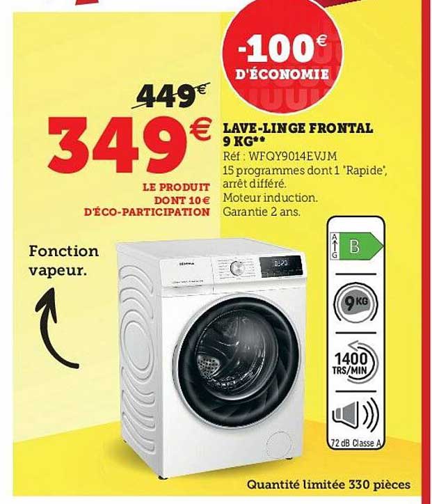 lave-linge frotnal 9 kg