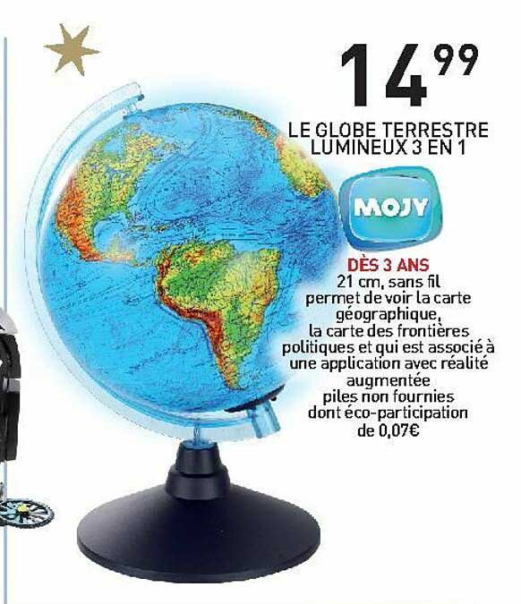 le globe terrestre lumineux 3 en 1 mojy