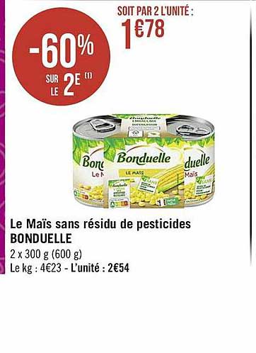 le maïs sans résidu de pesticides bonduelle