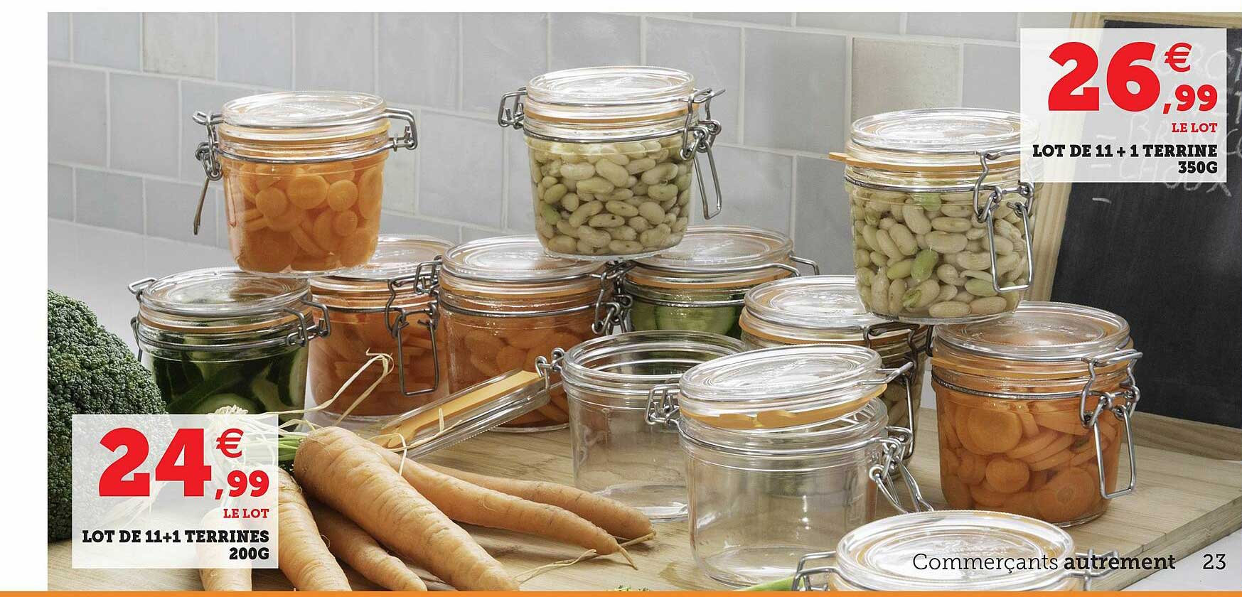 lot de 11 + 1 terrine 350g , lot de 11 + 1 terrines 200g