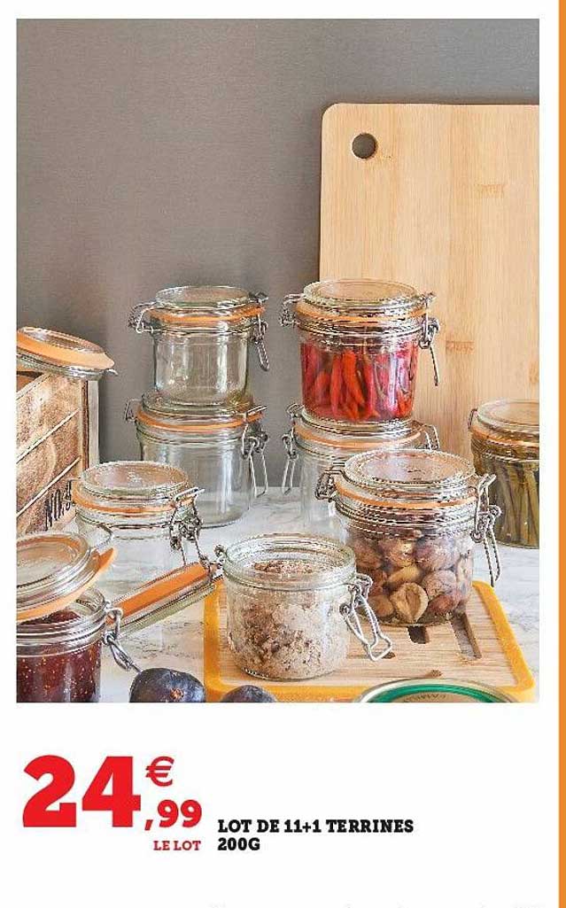 lot de 11+1 terrines 200g