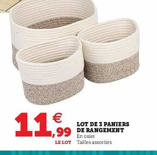 Lot De 3 Paniers De Rangement