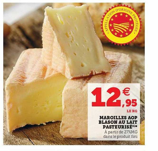 maroilles aop blason au lait pasteurisé
