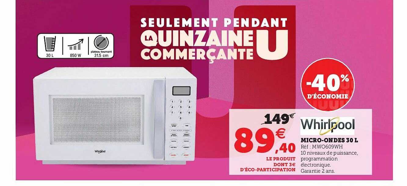micro -ondes 30 l whirlpool
