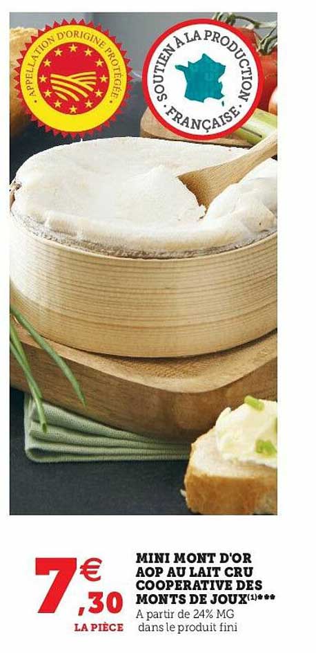 mini mont d'or aop au lait cru coopérative des monts de joux