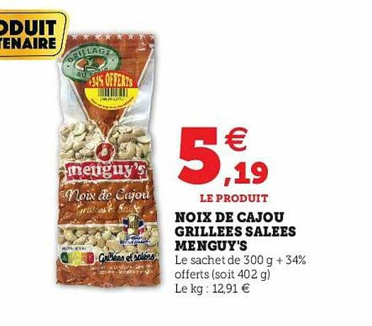 Noix De Cajou Grillées Salées Menguy's