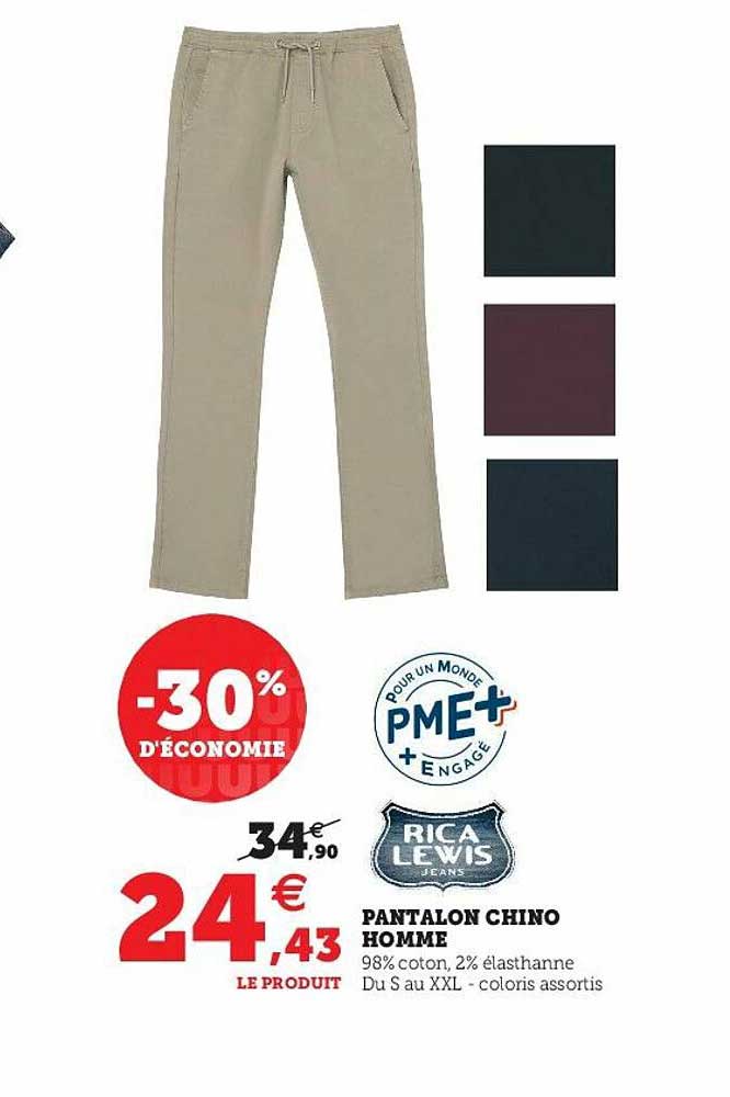 pantalon chino homme rica lewis