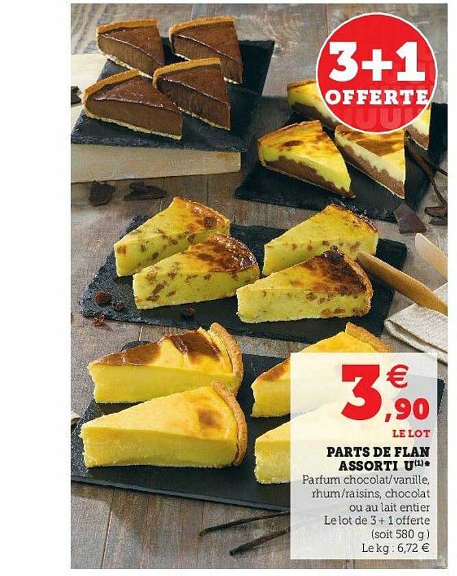 parts de flan assorti u