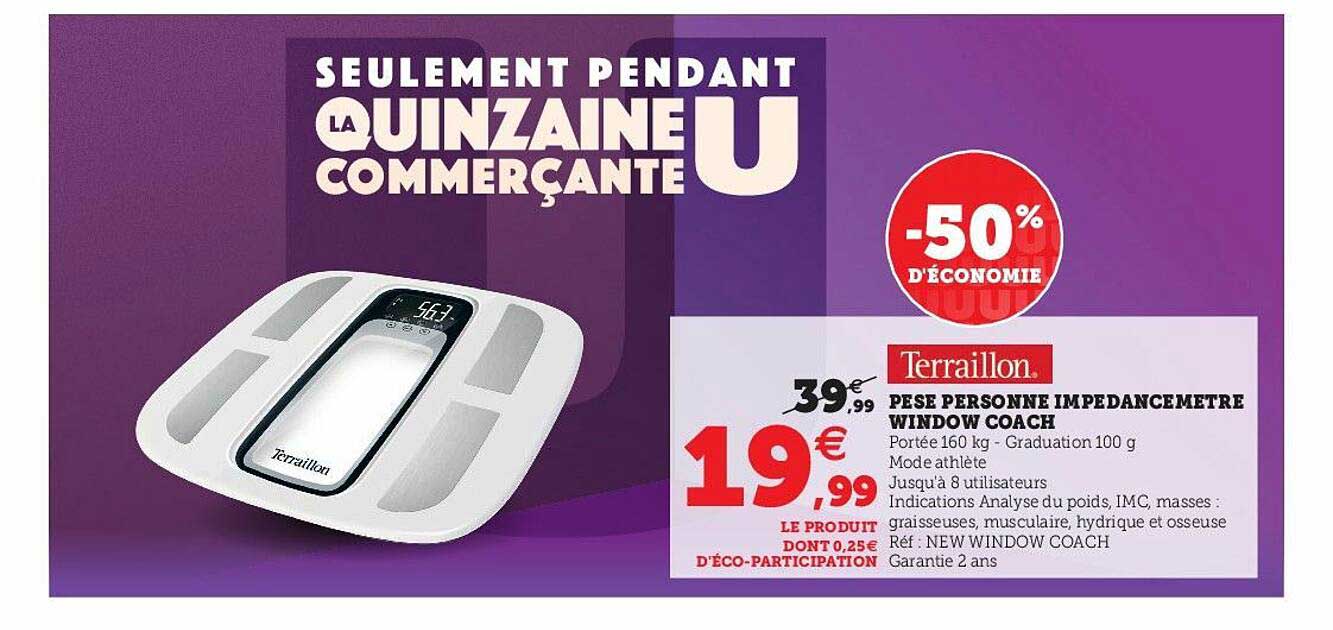 pèse personne impédancemétre window coach terraillon