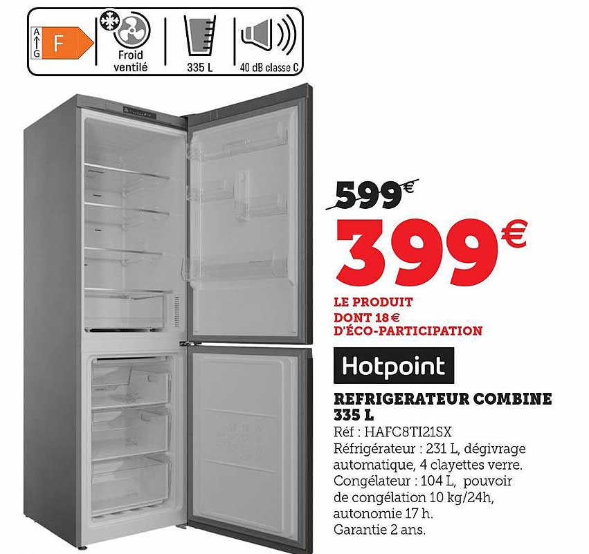 Réfrigérateur Combiné 335 L Hotpoint
