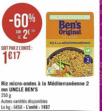 riz micro-ondes à la méditerranéenne 2 mn uncle ben's