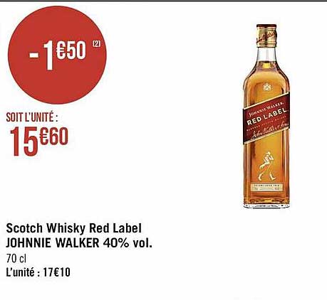 scotch whisky red label johnnie walker 40% vol.
