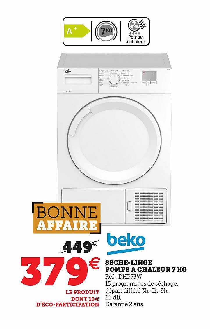 sèche-linge pompe à chaleur 7 kg beko