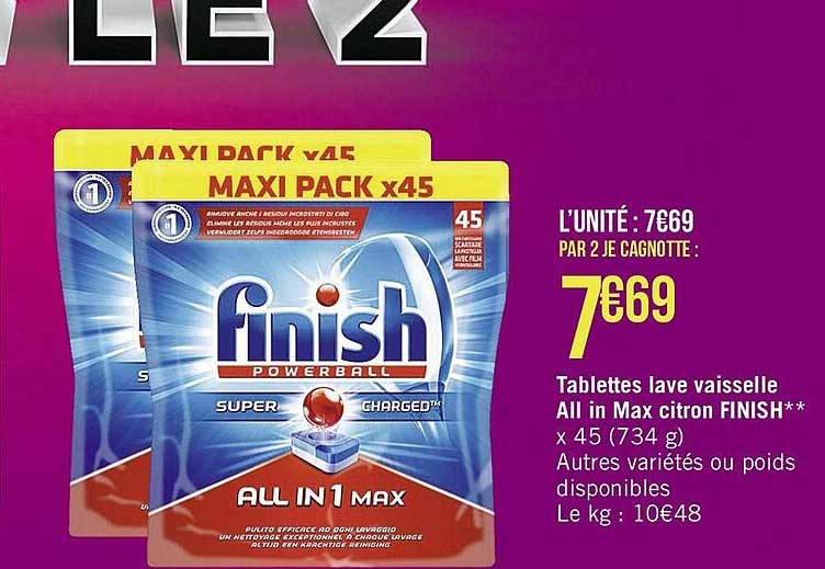 Tablettes Lave Vaisselle All In Max Citron Finish