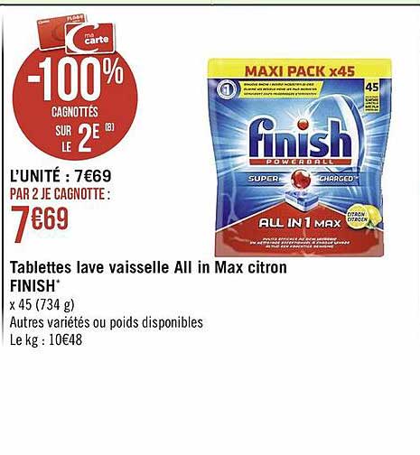 tablettes lave vaisselle all in max citron finish