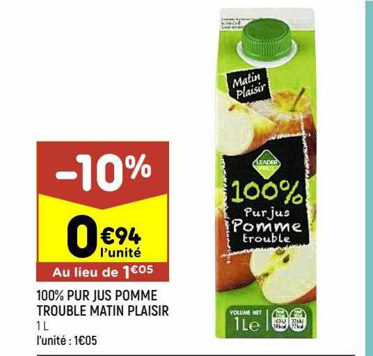 100% pur jus pomme trouble matin plaisir