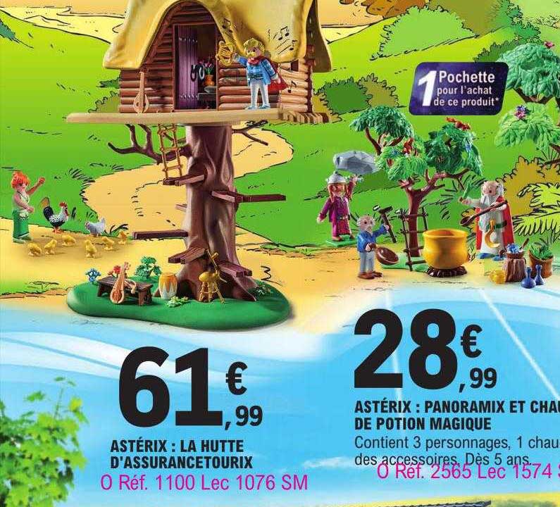 astérix : la hutte d'assurancetourix, astérix : panoramix et chaudron de potion magique