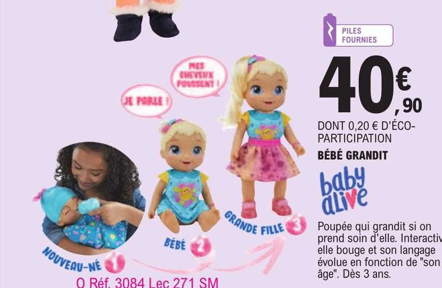 bébé grandit baby alive