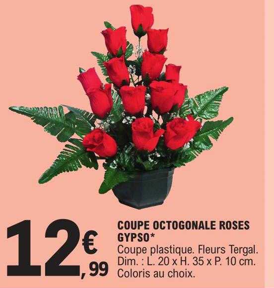 coupe octogonale roses gypso