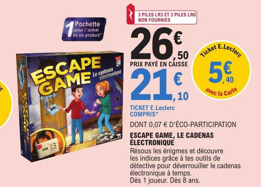 escape game, le cadenas électronique