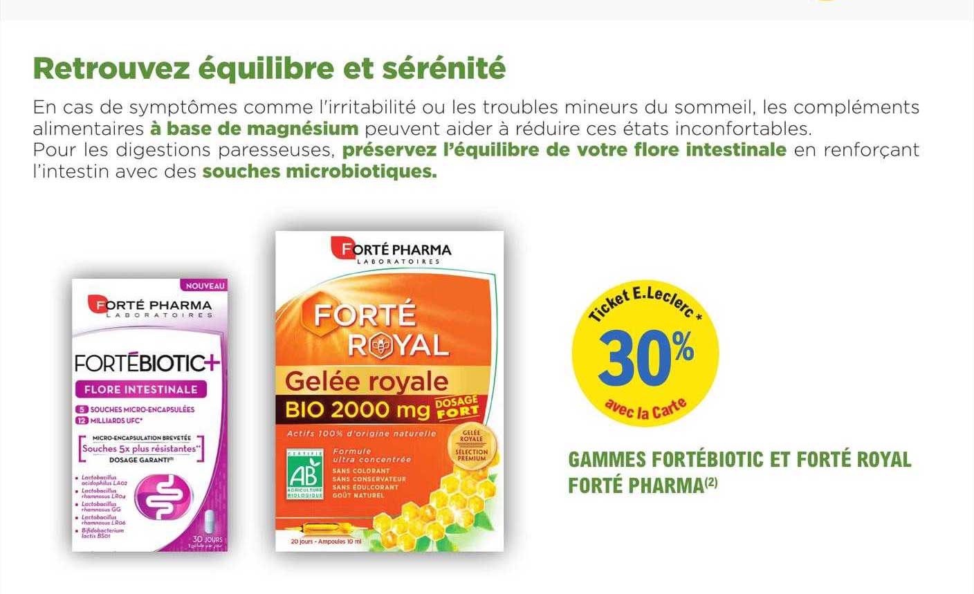 gammes fortébiotic et forté royal forté pharma