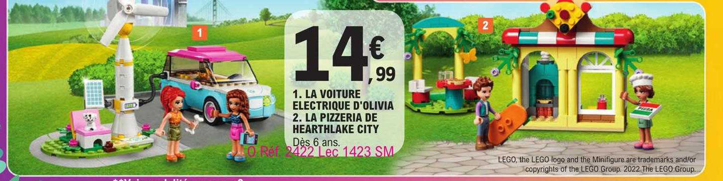 la voiture électrique d'olivia, la pizzeria de hearthlake city