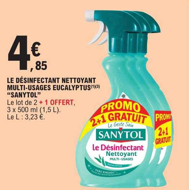 le désinfectant nettoyant multi-usages eucalyptus "sanytol"